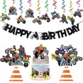 thumbnail image 1 of Angolio - Kit De Decoración Para Fiestas De Motocross, 42 Piezas, Remolinos Colgantes Para Fiestas De Motocross, Deportes Extremos, Carreras, Fiesta De Cumpleaños, Decoración Para Tartas Y Centros De, 1 of 5