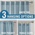 thumbnail image 3 of Natural Linen Curtains 84 inches Long for Living Room 2 Panels Back Tab Loop Pocket Textured Light Filtering Semi Sheer Curtains Rustic Farmhouse Boho Curtain for Bedroom, Stone Blue, 3 of 6
