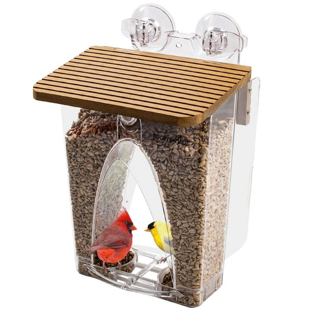 Roamwild Beautiful Arch Window Wild Bird Feeder with Huge 4LBS Capacity
