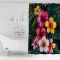 thumbnail image 2 of Red Yellow Althea Shower Curtain, 48" x 72", Watercolor Flowers Tropical Plants Waterproof Bathroom Curtain Washable Shower Curtain Set with 12 Hooks, 2 of 6