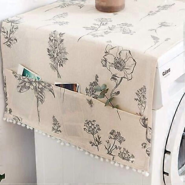 1PC Universal Washer Dryer Covers, Cotton Fridge Dust Cover, Washing Machine Cover Kitchen Bathroom Decor, 51" x 22