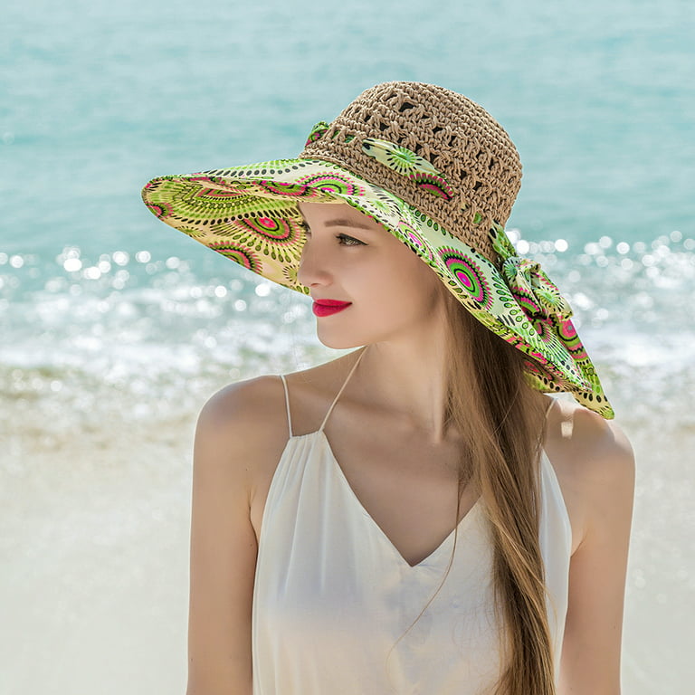 Women's Sun Hat, UV Protection Foldable Sun Hats, Mesh Wide Brim Sun Hats  Beach Fishing Hat