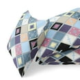 thumbnail image 2 of Tuile Matelassée Diamants Drapé Intérieur Extérieur Soufflé et Oreiller Fermé en Violet Bleu, 2 of 5