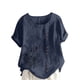 thumbnail image 1 of Vestidos Casuales Para Mujer, Blusas De Mujer De Moda Blusa informal de lino con cuello redondo, manga corta y botones para mujer, 1 of 4