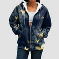 thumbnail image 7 of Gibobby Women's Raglan Pocket Zip-Up Hoodie Thin Jacket for Women Hooded Sweatshirts Fall Winter Coat(XL,Navy), 7 of 7