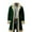 Dark Green, variant on Christmas Trench Coat Men Solid Color Windbreaker Long Sleeve Notched Collar Long Jacket Wih Pockets Pea Coat Warm Winter Overcoat Red M