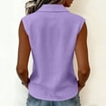 thumbnail image 6 of Lcziwo Button Down Tank Tops for Women Dressy Summer Business Work Blouses Sleeveless Peter Pan Collar Cute Shirts Purple,L, 6 of 8