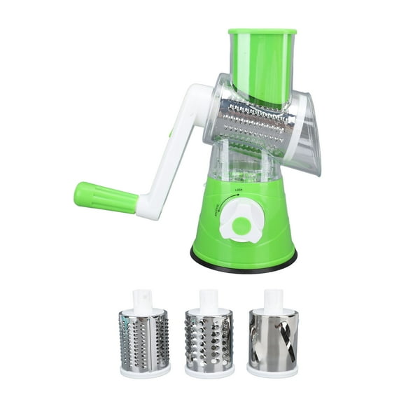 Kitchen 3 in 1 Rotary Vegetable Grater Shredder Rotary Cheese Grater Cheese Shredde for Cutting Vegetables Fruits Nuts Green