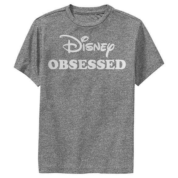 Boy's Disney Obsessed Performance Graphic Tee Charcoal Heather Large