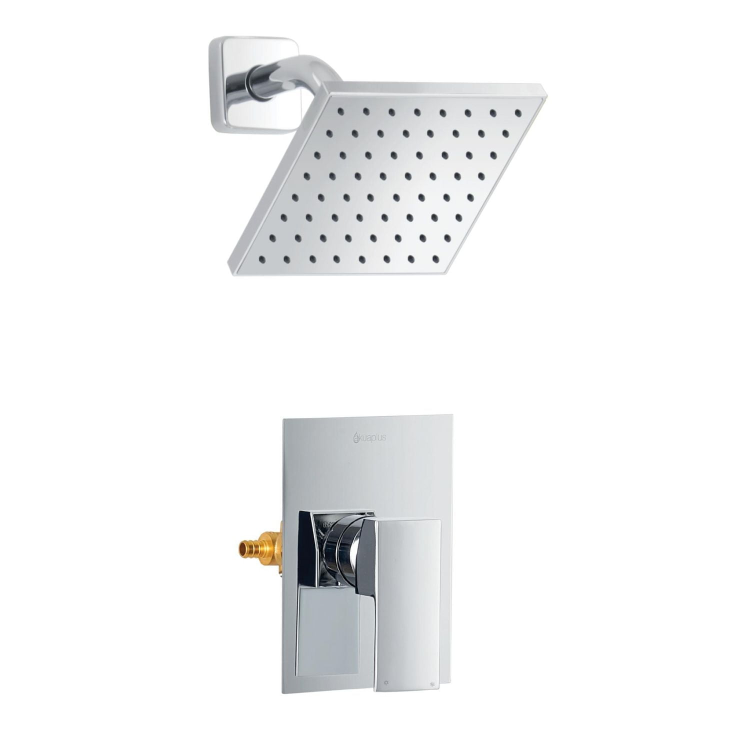 Square Pressure-balanced shower set. PEX connection 1/2-in chrome finish
