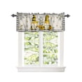 thumbnail image 2 of Kitchen Cafe Valance Curtain for Small Windows,Farm Gnome Daisy Floral with Bee Rod Pocket Valances Black White Lattice and Burlap Window Treatment Panel for Living Room/Bedroom/Bathroom,42x12in, 2 of 9