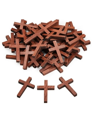 12PCS Jesus Wooden Cross Wooden Crosses for Crafts Wood DIY Necklace  Pendant