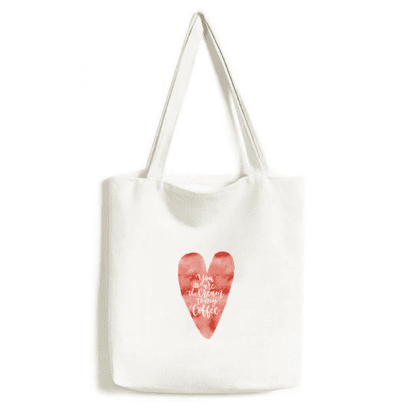 You Are To My Coffee Quote Tote Canvas Bag Shopping Satchel Casual Handbag