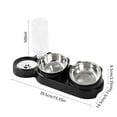 thumbnail image 4 of 3 in 1 Cat Bowl, Cat Food and Water Bowl Set with Water Dispenser and Stainless Steel Bowls, 15° Tilted Pet Raised Three Bowls for Indoor Cats, Small or Medium Sized Dogs, Cat Bowls Elevated, 4 of 6