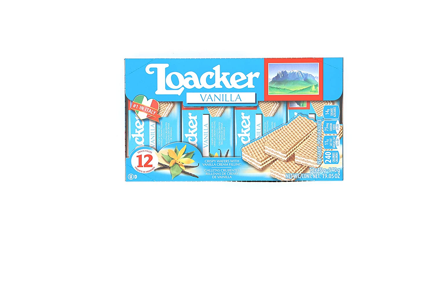 Loacker Vanilla Wafers, 45g/1.59oz, pack of 12 - Walmart.com