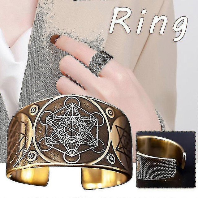 Anillo Arcángel Metatrón Estilo Vintage Para Mujeres/Hombres Regalo De Joyería