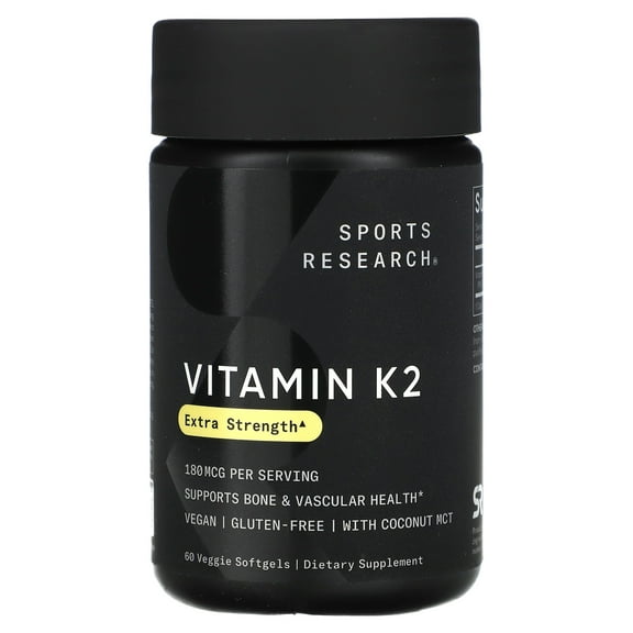 Sports Research Vitamin K2, Extra Strength, 180 mcg, 60 Veggie Softgels