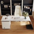 thumbnail image 3 of Conference Computer Desks Study Standing Vanity Bedroom Desk Accessories Office School Scrivania Cameretta Modern Furniture My Lux Decor Round, 3 of 28