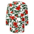 thumbnail image 3 of Cilsoka Fashion Blouses for Women, 3/4 Length Sleeve Womens Tops Crew Neck Vintage Floral Print Shirts Casual Loose Fit Basic Tunic Blouses, Graphic Trendy Tees, 3 of 5
