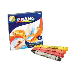 Prang Large Molded Crayon Set in Lift Lid Box, 7/16 X 4 in, Assorted Color, Set of 8