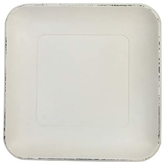 19.5" Square Wood Plate - Antique White