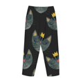 thumbnail image 5 of Disketp Faces Of The Cat Print Women'S Comfy Pajama Pants Casual Drawstring Palazzo Lounge Wide Leg Pants, 5 of 9