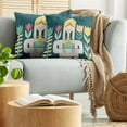 thumbnail image 5 of Ambesonne Amsterdam Throw Pillow Cover 2 Pack, Dutch Girl and Flowers, 18", Dark Teal and Multicolor, 5 of 5