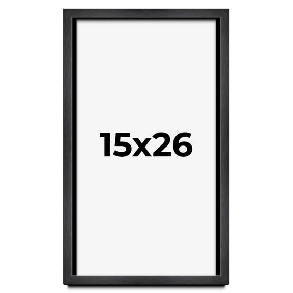 15x26 Shadow Box Frame Grey Charcoal Black | 0.875 Inches Deep | Solid Wood Shadowbox Display Frame