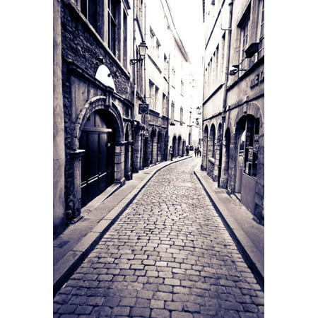 Cobblestone Street in Old Town Vieux Lyon, France Print Wall Art By Russ (Best Towns In France)