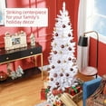 thumbnail image 4 of HOMCOM Arbre de Noël Artificiel en Forme de Crayon de 6 Pieds avec Base en Acier, Blanc, 4 of 10