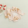 thumbnail image 4 of AMERTEER Maillots de Bain une Pièce pour Filles Manches Longues Imprimé Arc-en-Ciel Col Rond Fermeture Éclair, 4 of 9