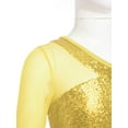 thumbnail image 6 of TiaoBug Kids Girls Sequins Hip Hop Jazz Ballet Dance Outfits One Shoulder Long Sleeve Crop Top with Metallic Pants Set Gold 10, 6 of 7