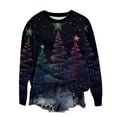 thumbnail image 5 of Craaazy Women's Christmas Tops Christmas Print Crewneck Long Sleeve Xmas Funny Shirts Gifts, 5 of 5