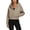 Khaki, variant on Women Hoodies Solid Long Sleeve Sweatshirt Casual Zip Up Cropped Pullover Tops Fleece Lined Winter