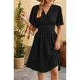 thumbnail image 6 of Women'S Dress 2025 Summer Deep V Neck Elegant Ruffle Mini Dress Waist Dresses Black S, 6 of 8