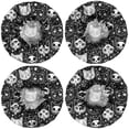 thumbnail image 2 of Shower Caps,Bat Silhouette Halloween Pattern Waterproof Shower Cap for Women 4 Pieces,Double Reusable Hair Cover for Shower PEVA Elastic Stretch Hem, 2 of 7