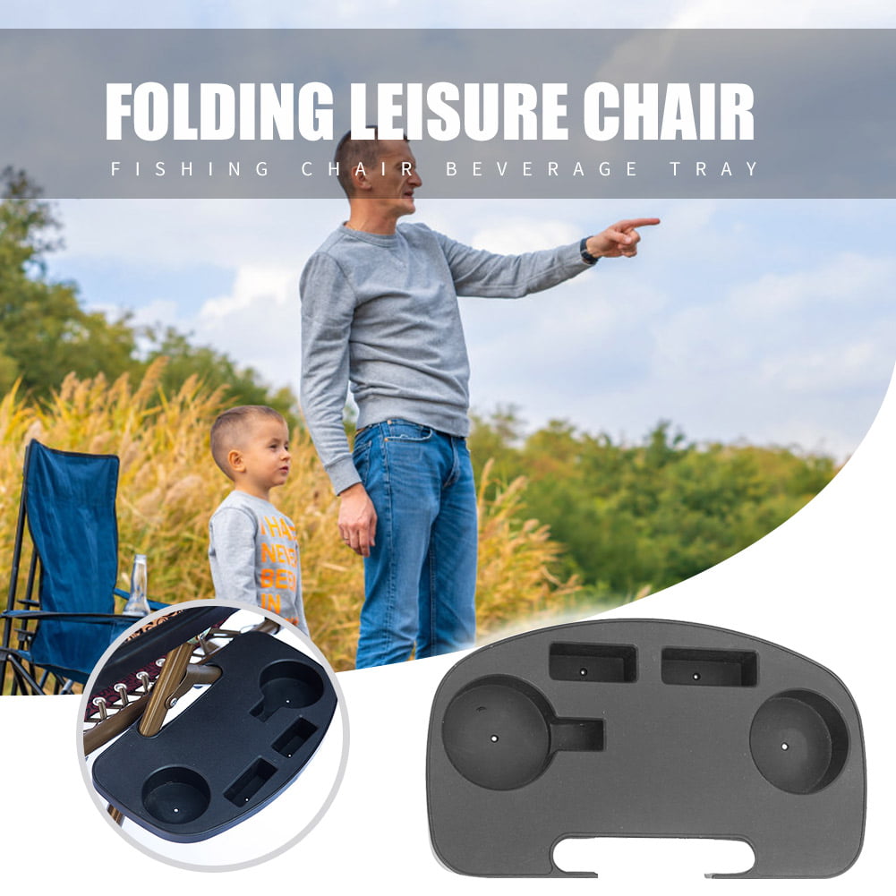 Drinking Tray Picnic Folding Leisure Lounger Clip Side Bottle Cup Holder Stand 