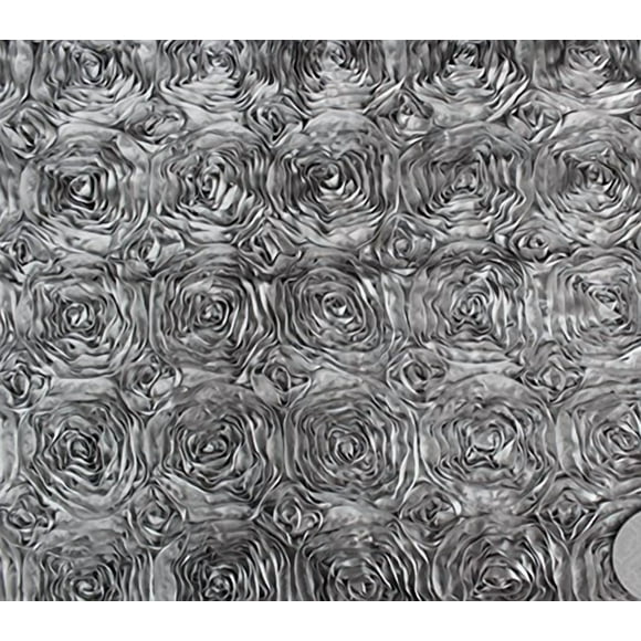 Tissu Satin Rosette de Mariage 54 Pouces de Large Vendu au Mètre (Argent)