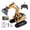 Yellow, variant on Mini Remote Control Excavator 6-Channel RC Construction Vehicle - Includes Steering Wheel Remote, USB Charging Cable, Screwdriver & User Manual, Yellow & Black, 6-Way Movements - For Kids Indoor Outd