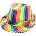 thumbnail image 3 of Western Fashion 3819-RNB Sequin Fedora Hat, Rainbow, 3 of 3