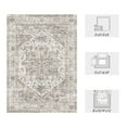 thumbnail image 3 of SIXHOME 2'x3' Small Entry Rug Door Mat Machine Washable Rug Vintage Medallion Door Rug for Entryway Welcome Mat Kitchen Rug Bathroom Rug Bedroom Rug Indoor Retro Home Decor Taupe, 3 of 7