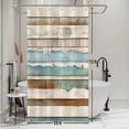 thumbnail image 3 of Rustic Wood Small Shower Curtain Vintage Wood Planks Grunge Stall Shower Curtain Water Repellent Polyester Fabric Farmhouse Bathroom Curtain Set with 6 Hooks, 36W x 72L inch, 3 of 5