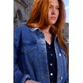 thumbnail image 3 of ELEVENMTL Women's Belted Denim Jacket with Pockets, 3 of 8