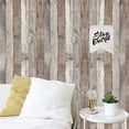 thumbnail image 1 of 1pc Natural Wood Grey Wood Contact Paper Peel And Stick Wallpaper, Self Adhesive Removable Vintage Faux Wood Wall Paper Plank Shelf, Home Decoration Kitchen Counter Cover Use, 1 of 4