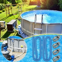 TOPRenddon Replacement Pool Hoses for Above Ground Pools 1 1/4, 39" Long Filter Pump Hose, 4 Pack Pool Pump Hose with 8 Metal Clamps (Blue)