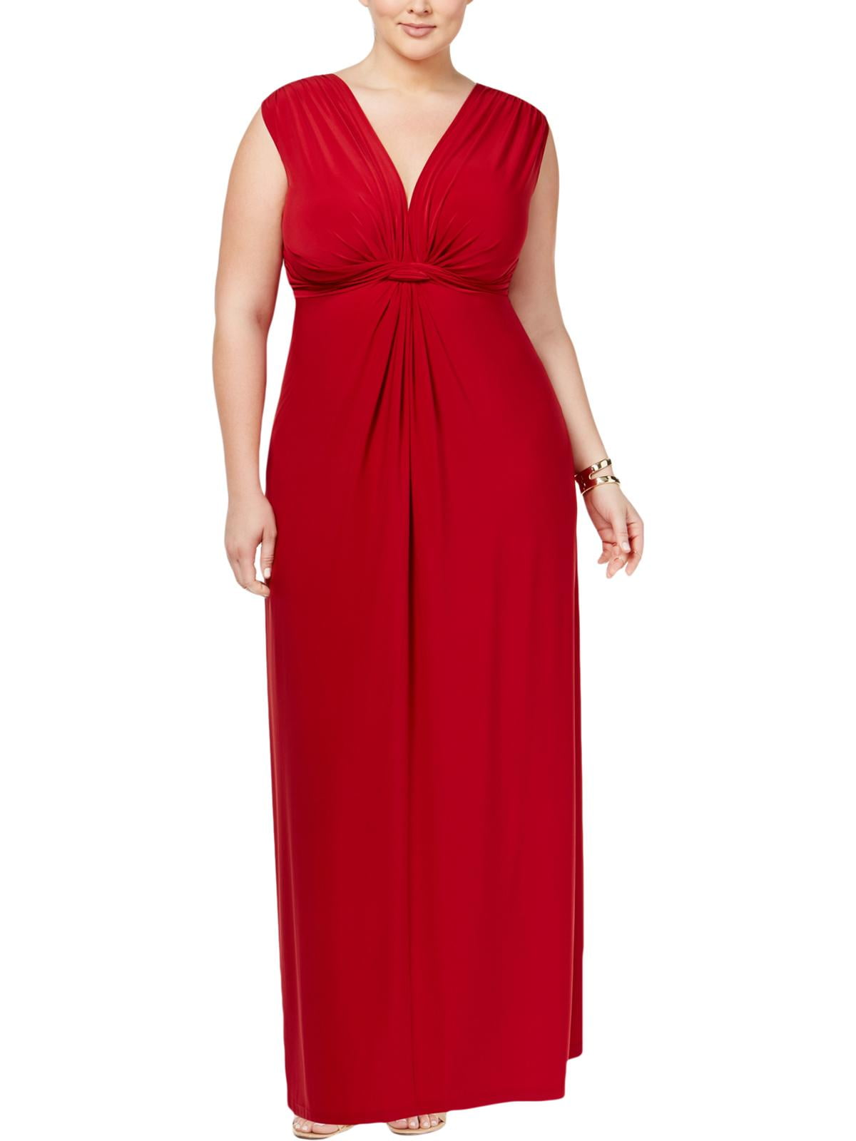 Matte Jersey Knot-Front Cocktail Dress 