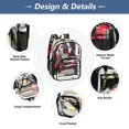 thumbnail image 5 of Large Clear PVC Backpack Heavy Duty See Through Backpack for Adults Work Travel, Rose Cherry Printed 12L, 5 of 8