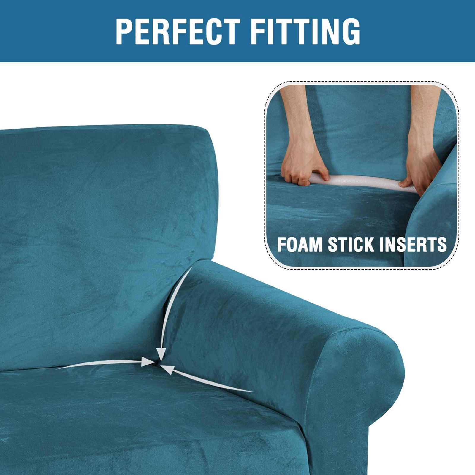 Stretch Velvet Sofa Slipcover,Non Slip Sofa Cover Washable Couch Cover