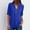 Dark Blue, variant on Idoravan Long Sleeve Shirts for Women Women's Summer Long Sleeve Shirts Zip Casual Tunic V-Neck Rollable Blouse Tops