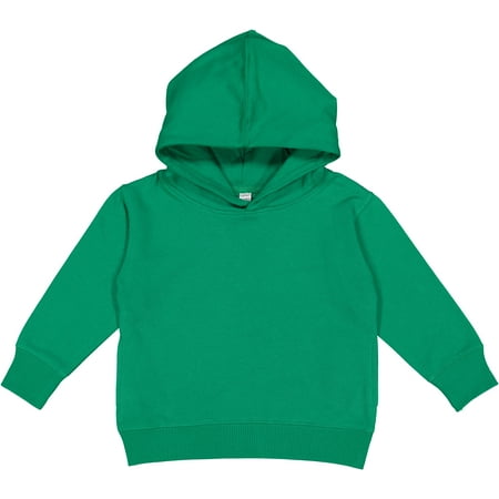 

Rabbit Skins Toddler Fleece Long Sleeve Hooded Pullover Sweatshirt with Side Seam Pockets Kelly 5T/6T